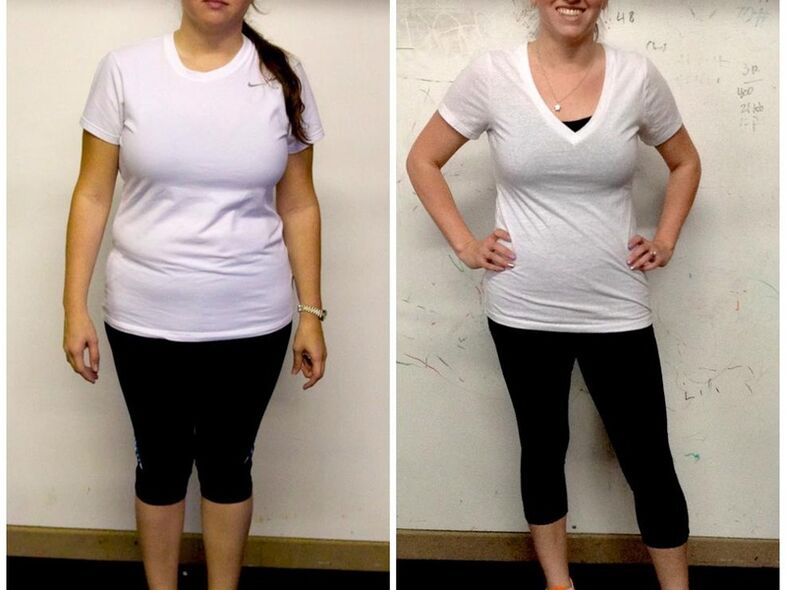 Lány fogyás előtt és után a Dukan diétán